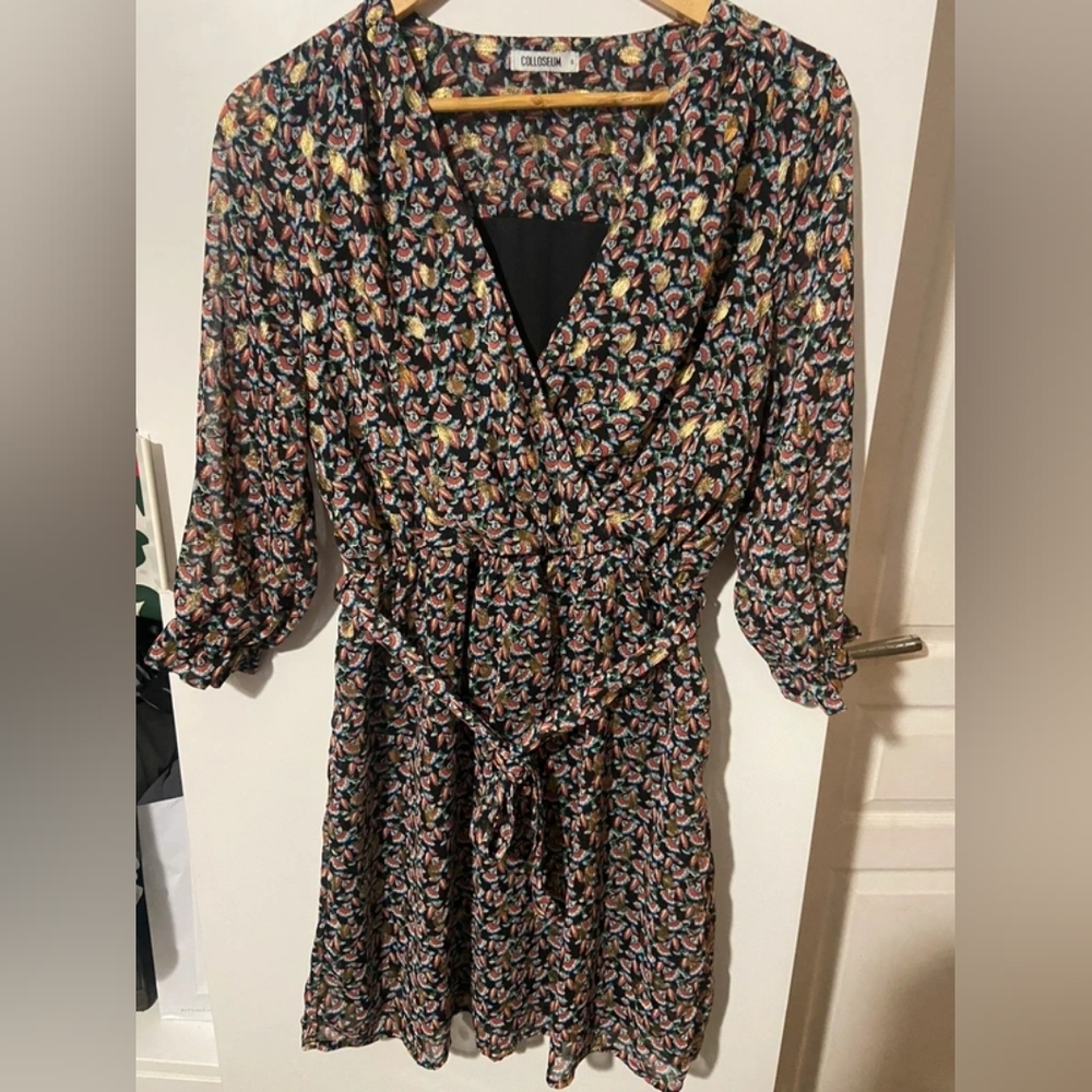 Floral Wrap Dress with Belt